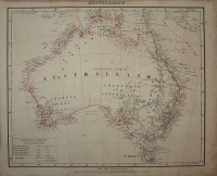 Map showing the exploration of Australia and early state borders